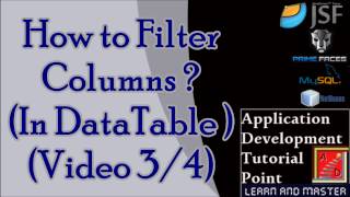 JSF Tutorials for beginners - Apply Custom Filter DataTable data (In DataTable) Part 3/4