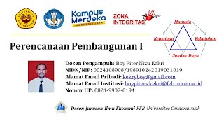 Perencanaan Pembangunan I | Semester 5 | Jurusan Ilmu Ekonomi FEB Universitas Cenderawasih