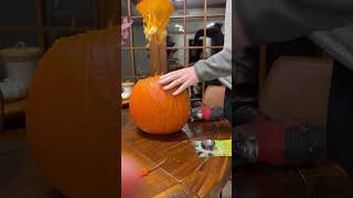 Pumpkin Carving With Power Tools | The Only Way. #pumpkin #monstersinc #mikewazowski