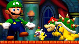 All Bosses with Giant Luigi - New Super Mario Bros DS [4k-60fps].