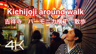 【4K】Kichijoji kimono around walk吉祥寺 ハーモニカ横丁 着物散歩