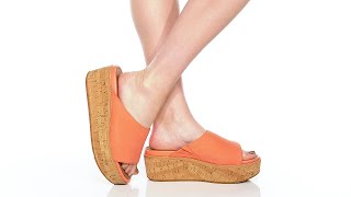 FitFlop Eloise Cork-Wrap Suede Wedge Slides SKU: 9852697