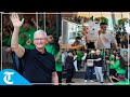 Apple CEO Tim Cook opens gates of India’s first store in Mumbai; excited customers queue up outside