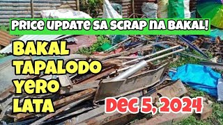 Update price list sa rektahan ng mga junkshop. Bakal tapalodo yero atbp. December 5,2024