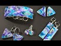 galaxy polymer clay veneer jewelry tutorial FIMO alc inks technique