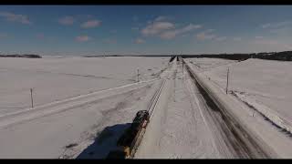 Iowa Interstate Eastbound Train Busting Snow Drifts between Ladora and Marengo Iowa on 2-5-2021 [4k]