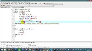 C programming function (none void with parameter)