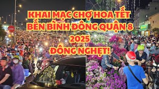 BIỂN NGƯỜI ĐỔ VỀ LỄ KHAI MẠC CHỢ HOA TẾT BẾN BÌNH ĐÔNG QUẬN 8, TRÊN BẾN DƯỚI THUYỀN 2025