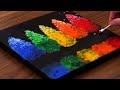 easy acrylic painting with bubble wrap cotton swab for beginners on black canvas 1141