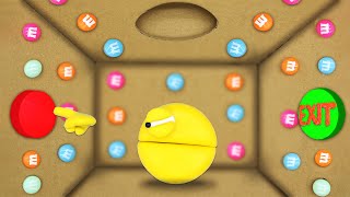 Pacman with 1000 Mystery Button Box Challenge - Funny Stop Motion Cartoon