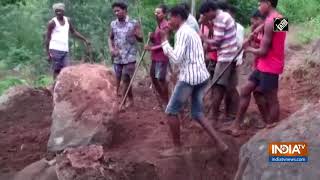 Locals start constructing road in AP's Visakhapatnam