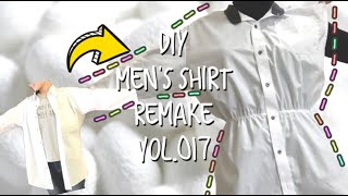 DIY Men's shirt REMAKE Vol.017   メンズシャツリメイク