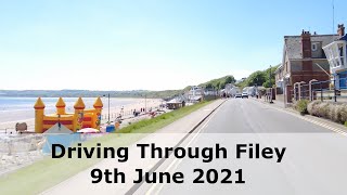 Driving Through the seaside village of Filey in Yorkshire UK taken on the 9th June 2021