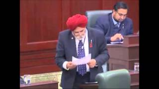 2013 11 28 Member Statement Darshan Kang Sikh Community Generosity