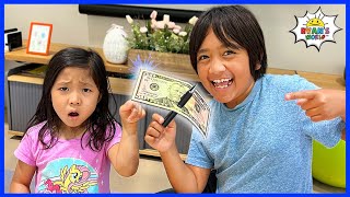 Ryan tricks his family with the PEN Through Dollar Trick!