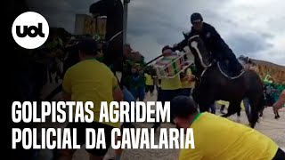 Invasão em Brasília: veja o momento em que golpistas agridem policial da cavalaria