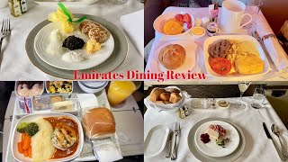 Emirates First, Business \u0026 Economy Class DINING REVIEW || Impressive or Overrated?