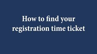 Registration Time Ticket video