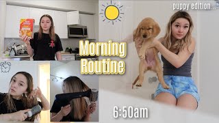 My 6am morning routine with an 8 week GOLDEN RETRIEVER PUPPY | SUMMERMESS DAY 4