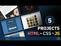 5 HTML, CSS & JS Mini Projects - Scroll Animation, Rotating Navigation, Drag Events, etc