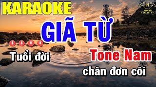 Giã Từ Karaoke Tone Nam Nhạc Sống | Trọng Hiếu