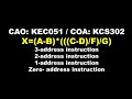 Instruction Format | zero, one, two and three address instructions program | CAO | COA