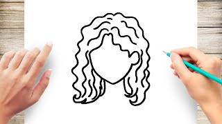 How to draw Simple Curly Hair
