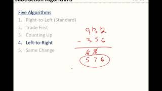 Math 110 - 7B Subtraction Algorithms