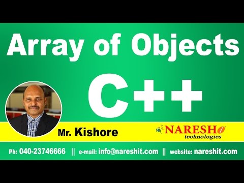 Array of Objects in C++ | C ++ Tutorial | Mr. Kishore Array of Objects in C++ | C ++ Tutorial | Mr. Kishore