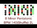 bマイナーペンタトニックスケール練習 bpm140 シャッフル 2ループ b minor pentatonic scale practice bpm140 shuffle 2loop