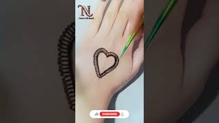 Heart Mehndi design for hands #Mehndi #Shorts