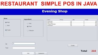 Restaurant Simple Pos in java