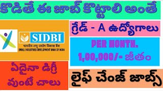 SIDBI Grade-A jobs in 2024 || SIDBI లో గ్రేడ్ - A ఉద్యోగాలు 2024 || govt jobs in telugu 2024