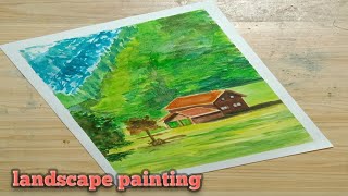 Easy landscape painting watercolor | Afshan Art studio |