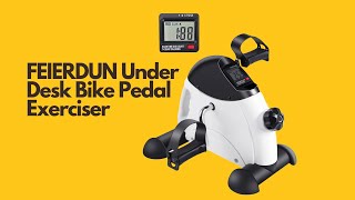 FEIERDUN Under Desk Bike Pedal Exerciser, Mini Exercise Bike for Arm/Leg Exercise