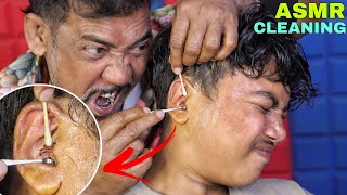 Ear Cleaning \u0026 Massive Earwax Removal | Ear Massage With Oil | Head Massage \u0026 Neck Cracking | ASMR