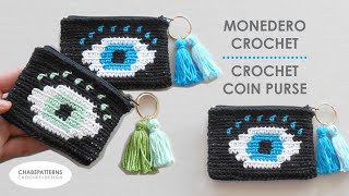 MONEDERO CROCHET de buena fortuna con tapestry | Good fortune CROCHET COIN PURSE with tapestry