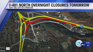 I-81 north overnight closures tomorrow