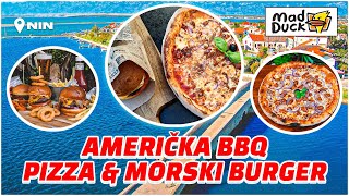 RESTORAN NA MORU KOJI RADI AMERIČKU PIZZU I MORSKI BURGER *grill PIZZA s piletinom* | MAD DUCK NIN