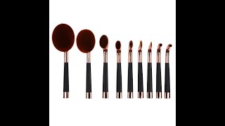 1 20PCS powder Rose gold set Brush Shape Oval crystal Makeup Brush Set Professional Foundation