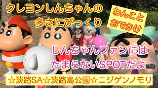 【兵庫県淡路市】名古屋発➡️淡路島へ🚗　淡路SA☆淡路島公園☆ニジゲンノモリ☆ たくさんのクレヨンしんちゃんに会えました📷。。。の巻(2019/12/05)