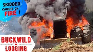 Skidder Caught on Fire!