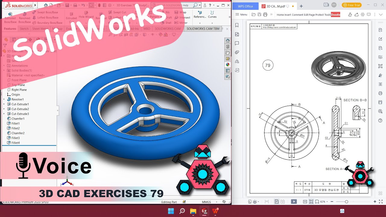 Solidworks 3d Cad Exercises 43 Studycadcam Solution Tutorial Eroppa Solidworks 3d Cad Exercises 43 Studycadcam Solution Tutorial Eroppa