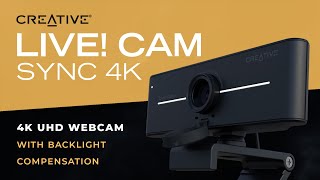 Creative Live! Cam Sync 4K – 4K UHD Webcam with Backlight Compensation