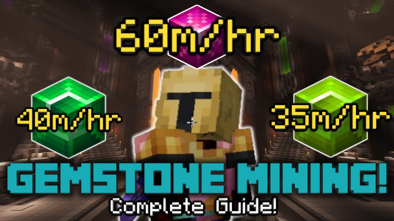 How To Make 60m Hr With Gemstone Mining Hypixel Skyblock Youtube