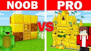 Minecraft NOOB vs PRO: GOLDEN HOUSE by Mikey Maizen and JJ (Maizen Parody) challenge