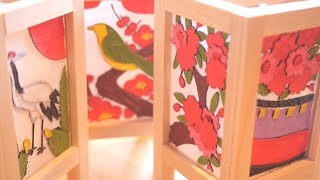 春です、お待たせしました。花札行灯作り。 diy craft hanahuda-andon