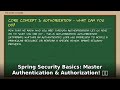 Java Spring Security Basics: Master Authentication & Authorization! 🔐 Beginners to Advanced ✨