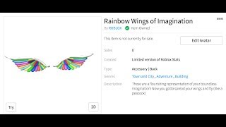 2018 Roblox Imagination Rainbow Wings Videos 9tubetv - roblox free rainbow wings of imagination