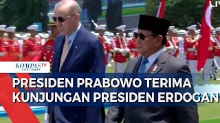 Detik-Detik Presiden Turki Erdogan Tiba \u0026 Disambut Presiden Prabowo di Istana Bogor